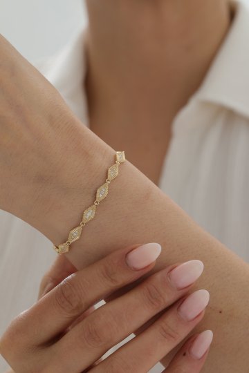 Yarı Taşlı Modern Bileklik - 1