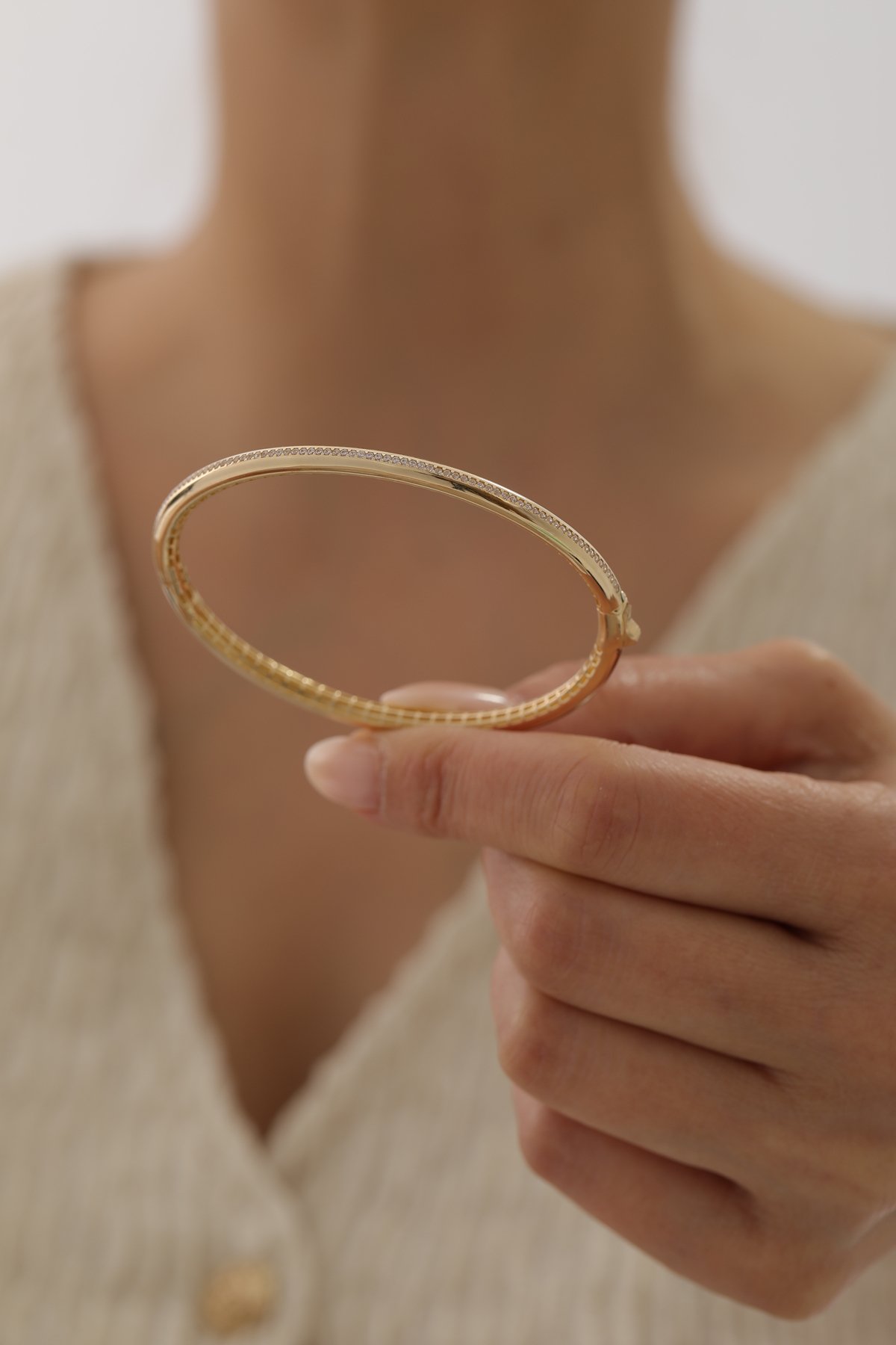 Yarı Taşlı Modern Bombe Kelepçe - Yavuz Kuyumculuk (3)