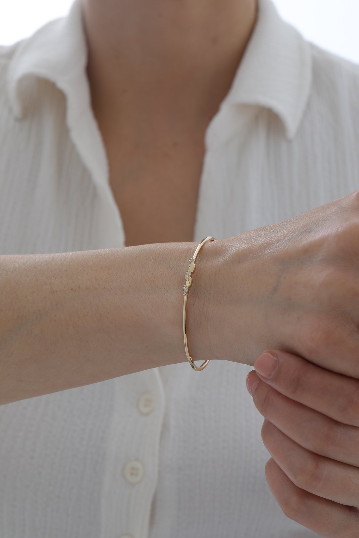 Yarı Taşlı Modern Kelepçe - Yavuz Kuyumculuk (2)