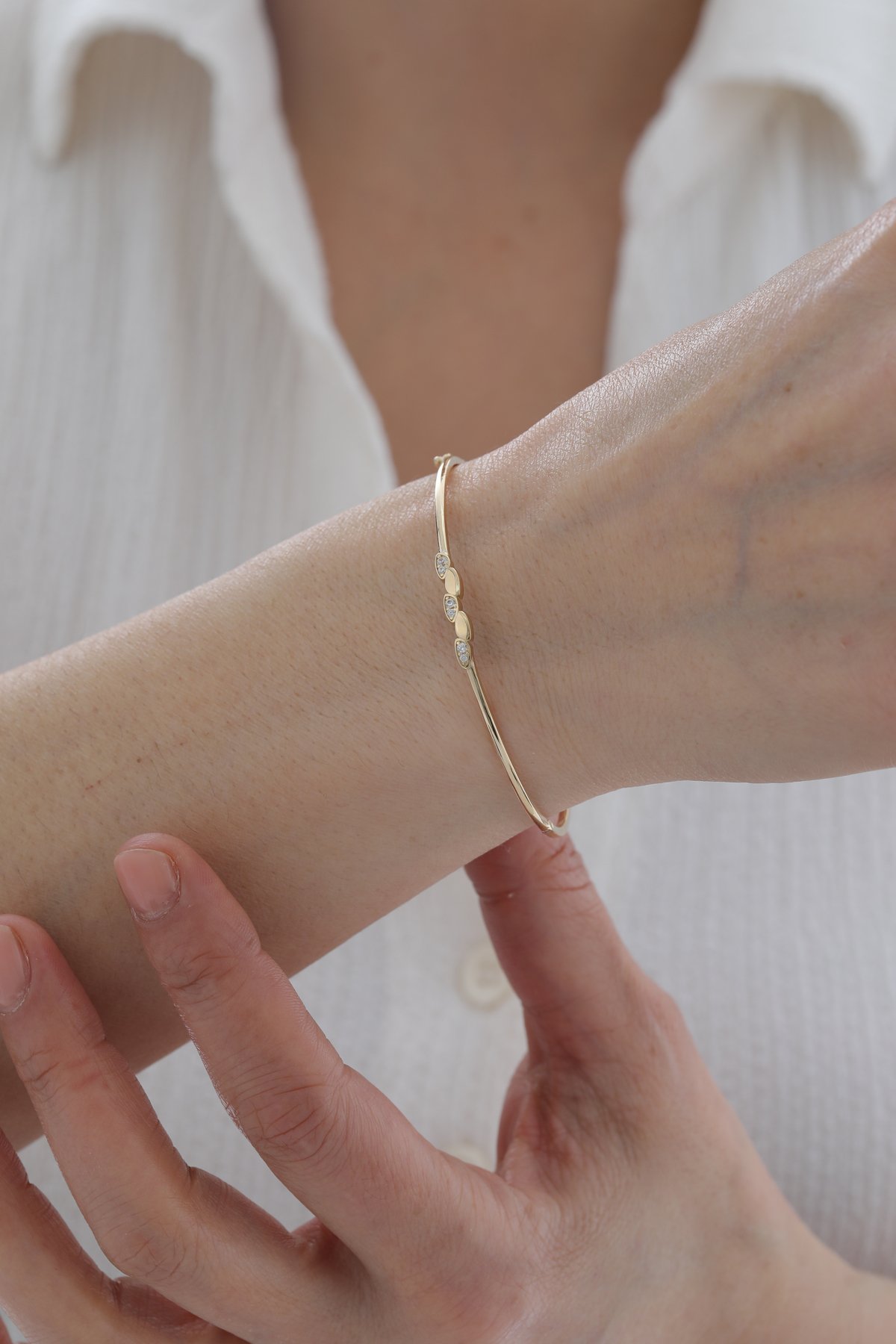 Yarı Taşlı Modern Kelepçe - Yavuz Kuyumculuk (1)