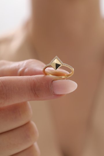 Yarı Taşlı Modern Yüzük - 3