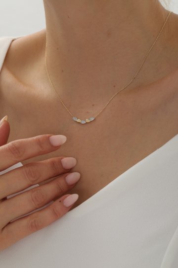 Yarı Taşlı Oval Kolye - 1