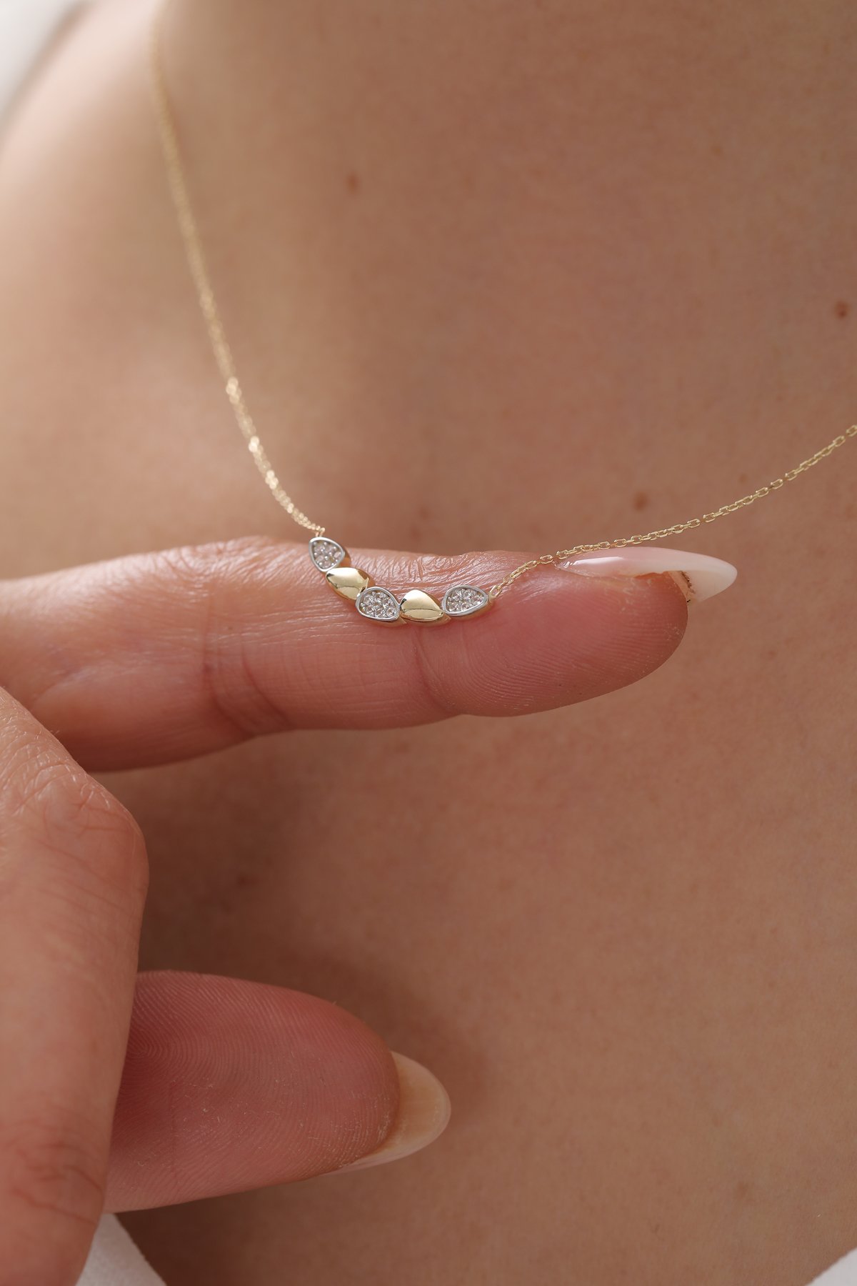 Yarı Taşlı Oval Kolye - Yavuz Kuyumculuk (2)