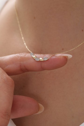 Yarı Taşlı Oval Kolye - 3