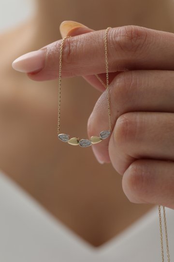 Yarı Taşlı Oval Kolye - 4