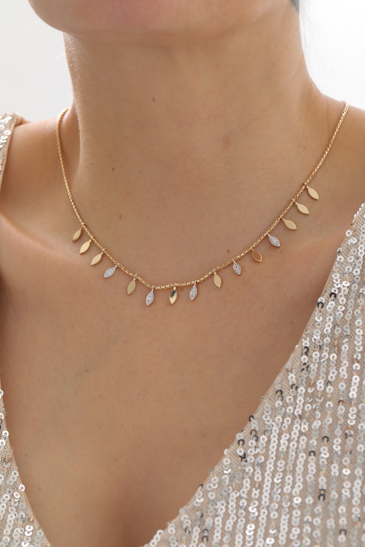 Yarı Taşlı Pullu Kolye - Yavuz Kuyumculuk (1)