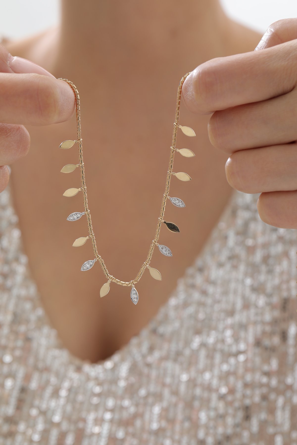 Yarı Taşlı Pullu Kolye - Yavuz Kuyumculuk (2)