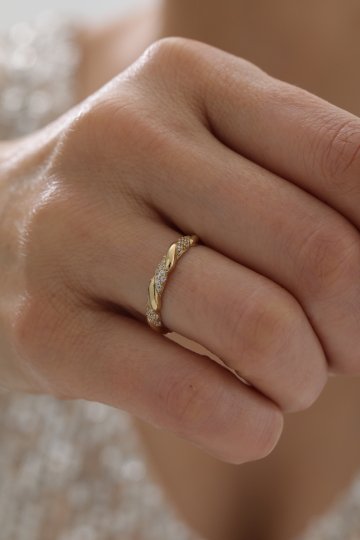 Yarı Taşlı Sarmal Yüzük - 2