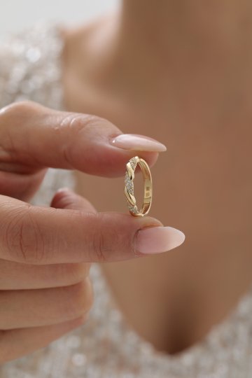 Yarı Taşlı Sarmal Yüzük - 3