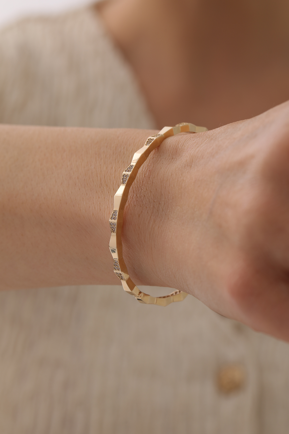 Yarı Taşlı Snake Kelepçe - Yavuz Kuyumculuk (1)