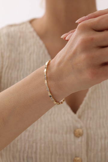 Yarı Taşlı Snake Kelepçe - 2