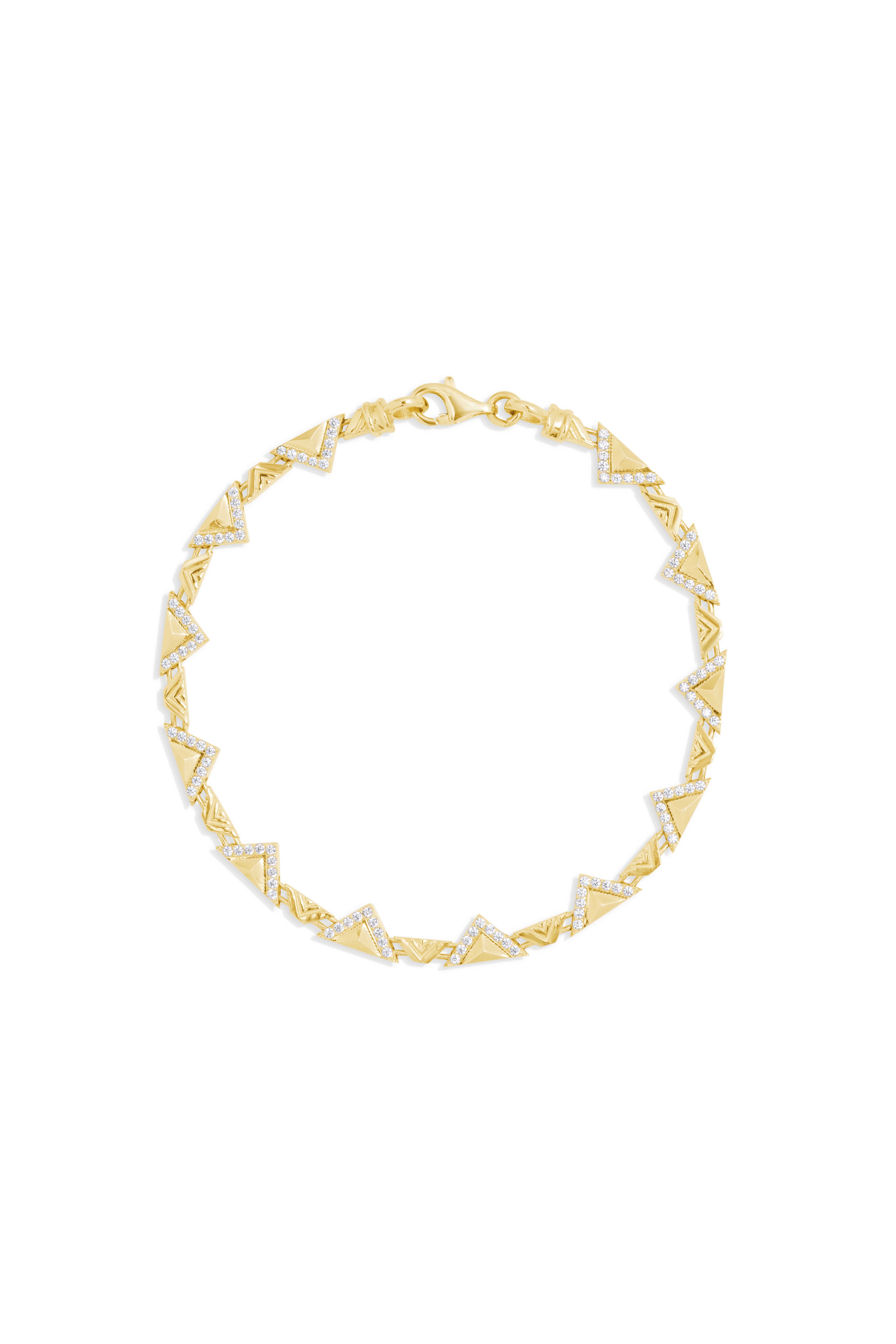 Yarı Taşlı Üçgen Modern Bileklik - Yavuz Kuyumculuk (2)