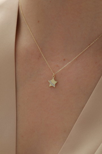 Yarı Taşlı Yıldız Kolye - 2