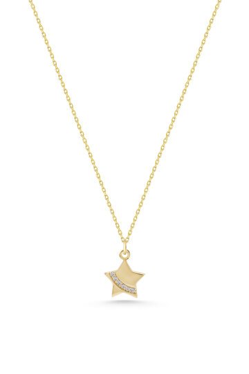 Yarı Taşlı Yıldız Kolye - 2