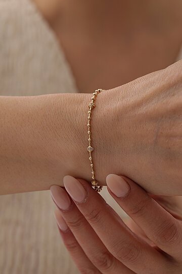 Yarı Taşlı Zümrüt Detaylı Modern Bileklik - 2