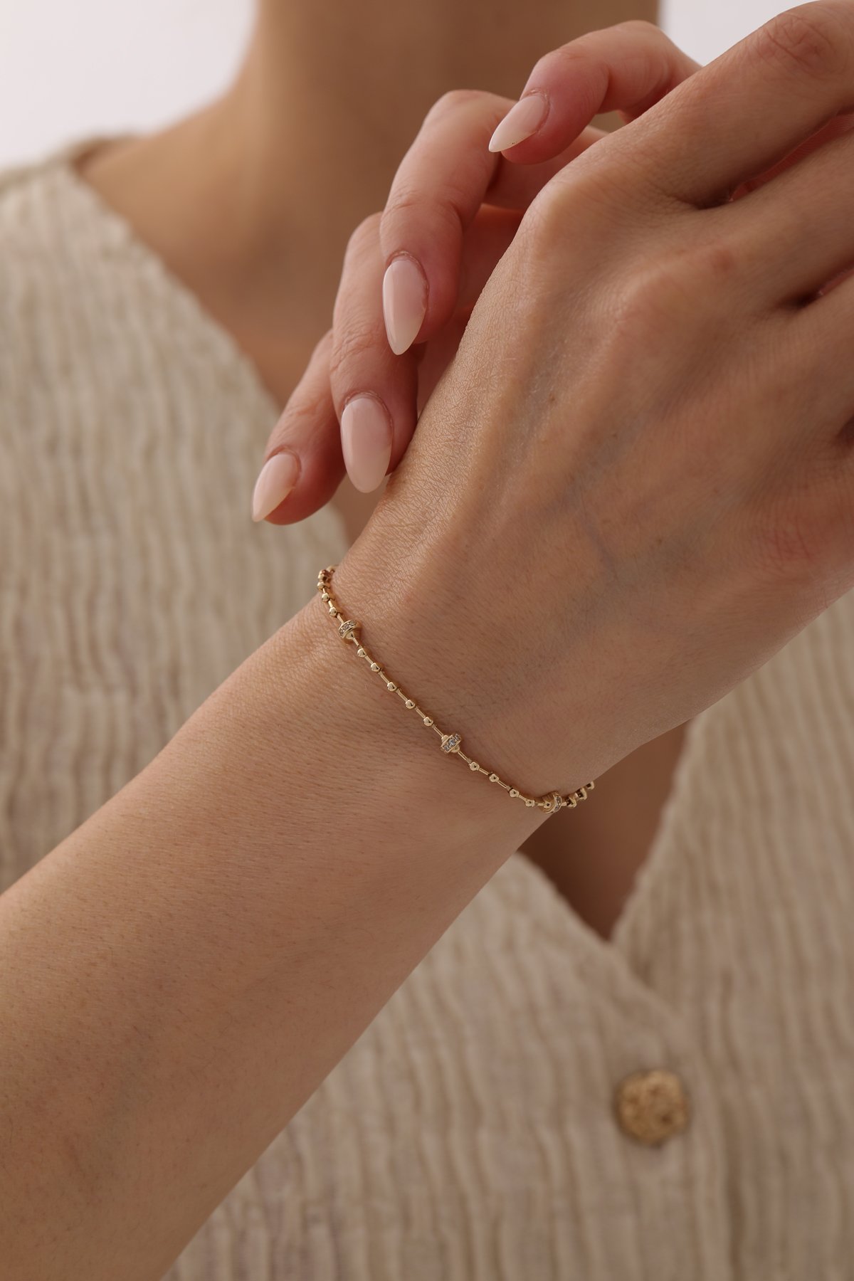 Yarı Taşlı Zümrüt Detaylı Modern Bileklik - Yavuz Kuyumculuk (3)