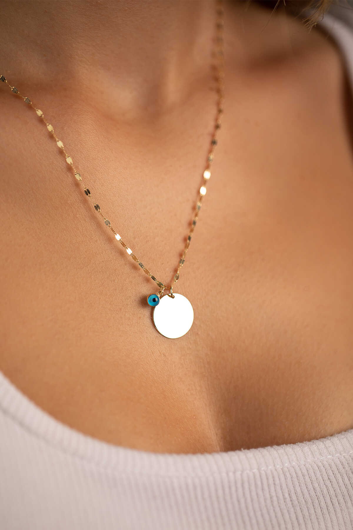 Aynalı Zincir Plaka Kolye - Yavuz Kuyumculuk (1)