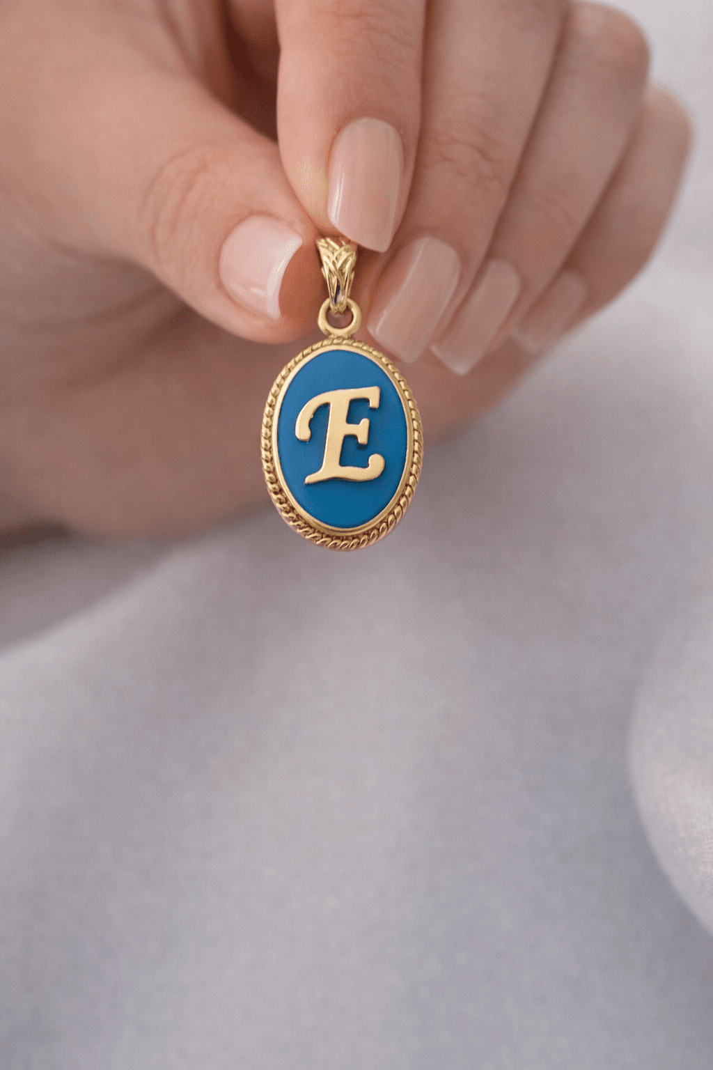 Firuze Taşlı Harf Kolye Ucu - Yavuz Kuyumculuk (1)