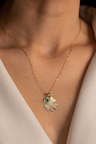 İnce İtalyan Aynalı Yonca Kolye - 2