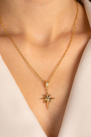 Kalın Forse Zincir Kuzey Yıldızı Kolye - 4