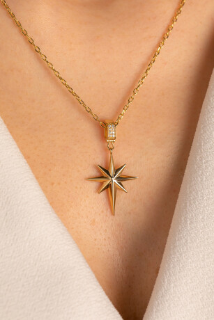 Kalın Forse Zincir Kuzey Yıldızı Kolye - 5