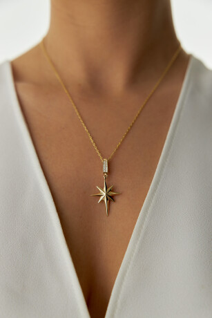 Kalın Forse Zincir Kuzey Yıldızı Kolye - 3