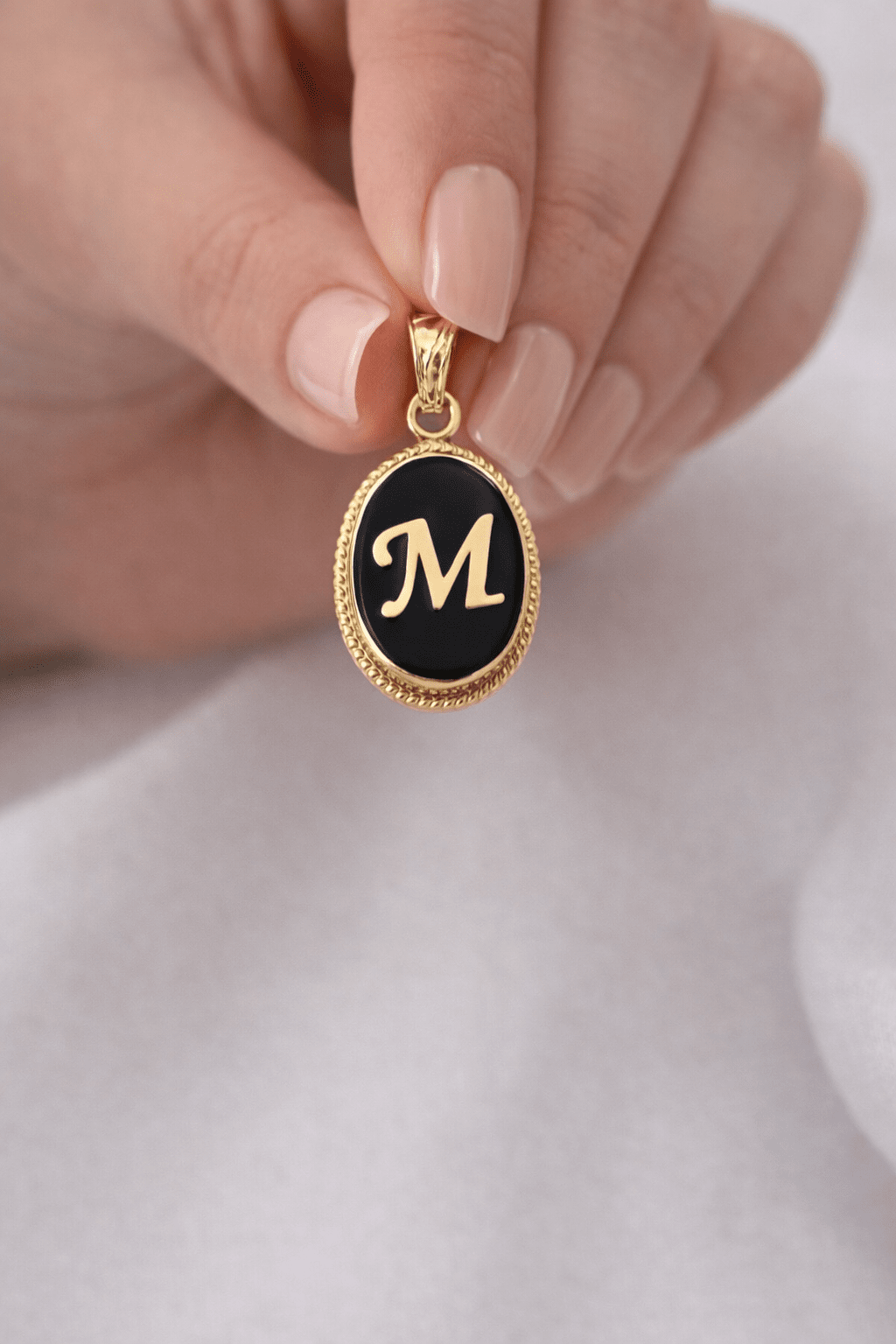 Siyah Taşlı Harf Kolye Ucu - Yavuz Kuyumculuk (1)