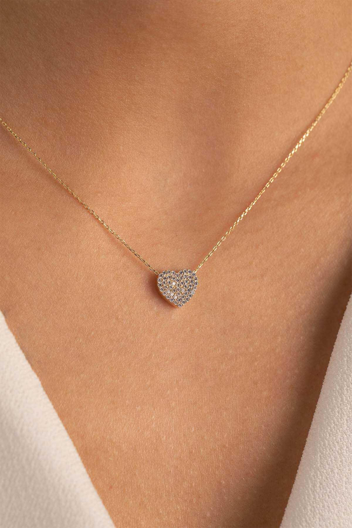 Kalp Kolye Taşlı - Yavuz Kuyumculuk (2)