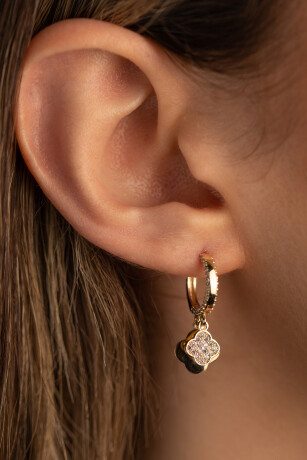 Taşlı Yonca Küpe - 2