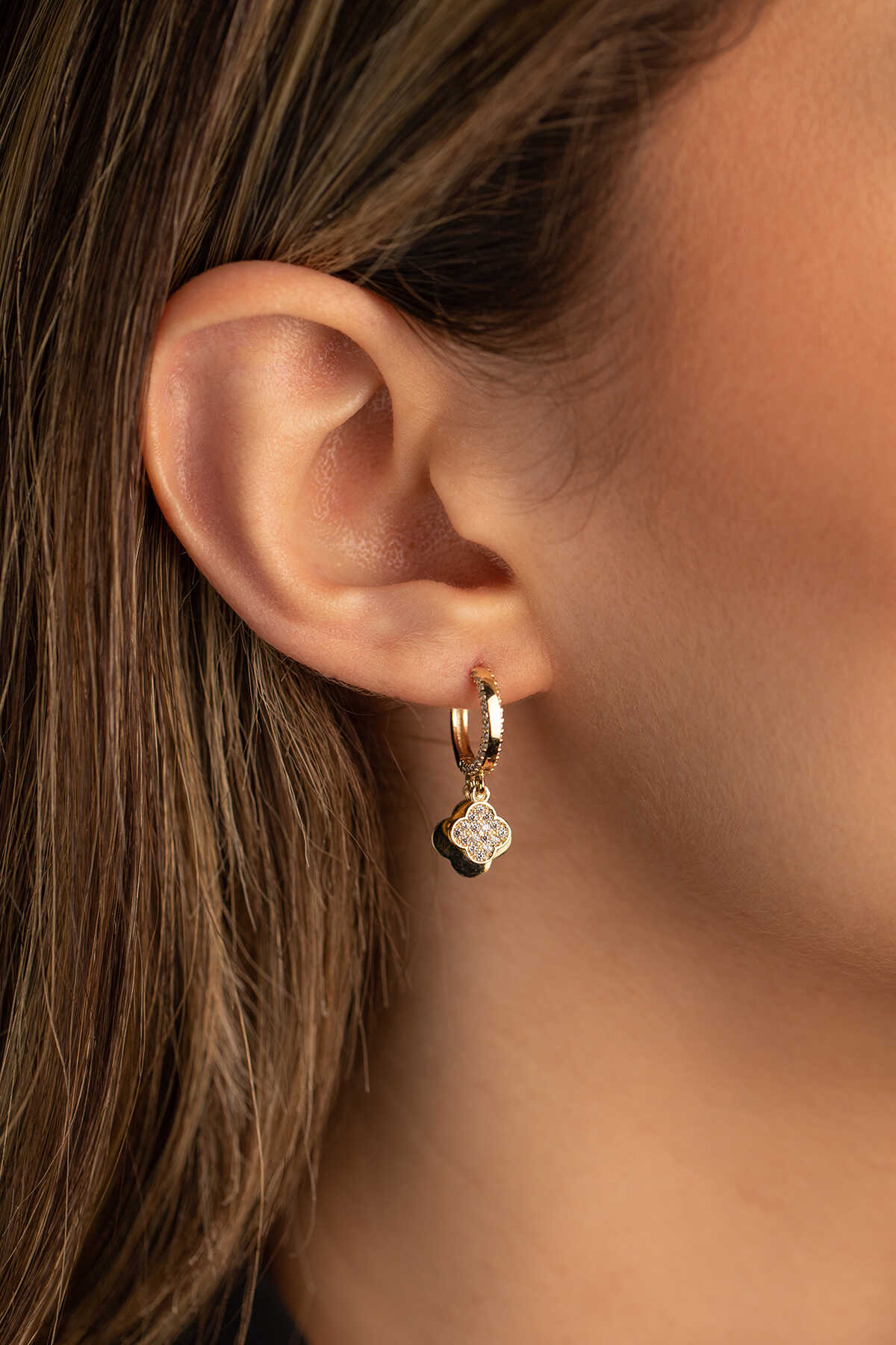 Taşlı Yonca Küpe - Yavuz Kuyumculuk (4)