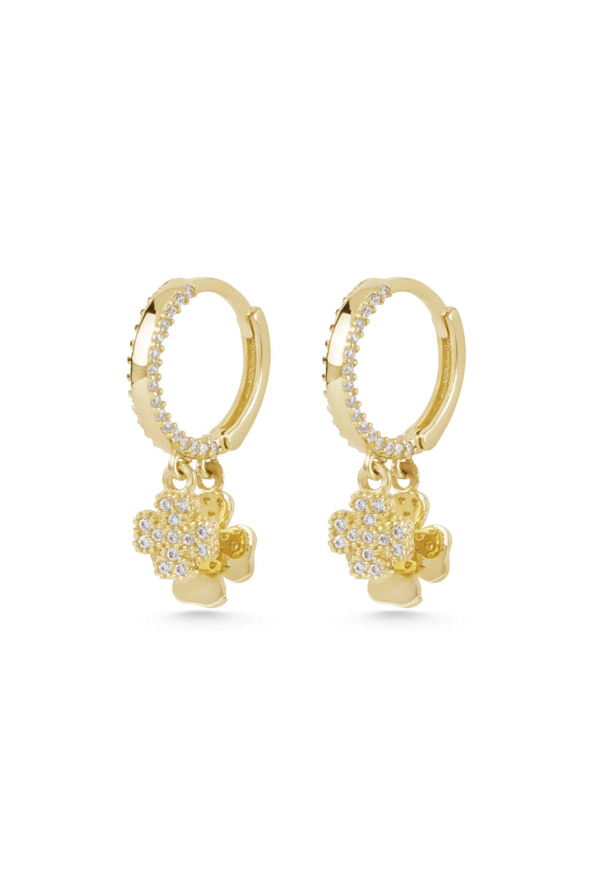 Taşlı Yonca Küpe - Yavuz Kuyumculuk (1)