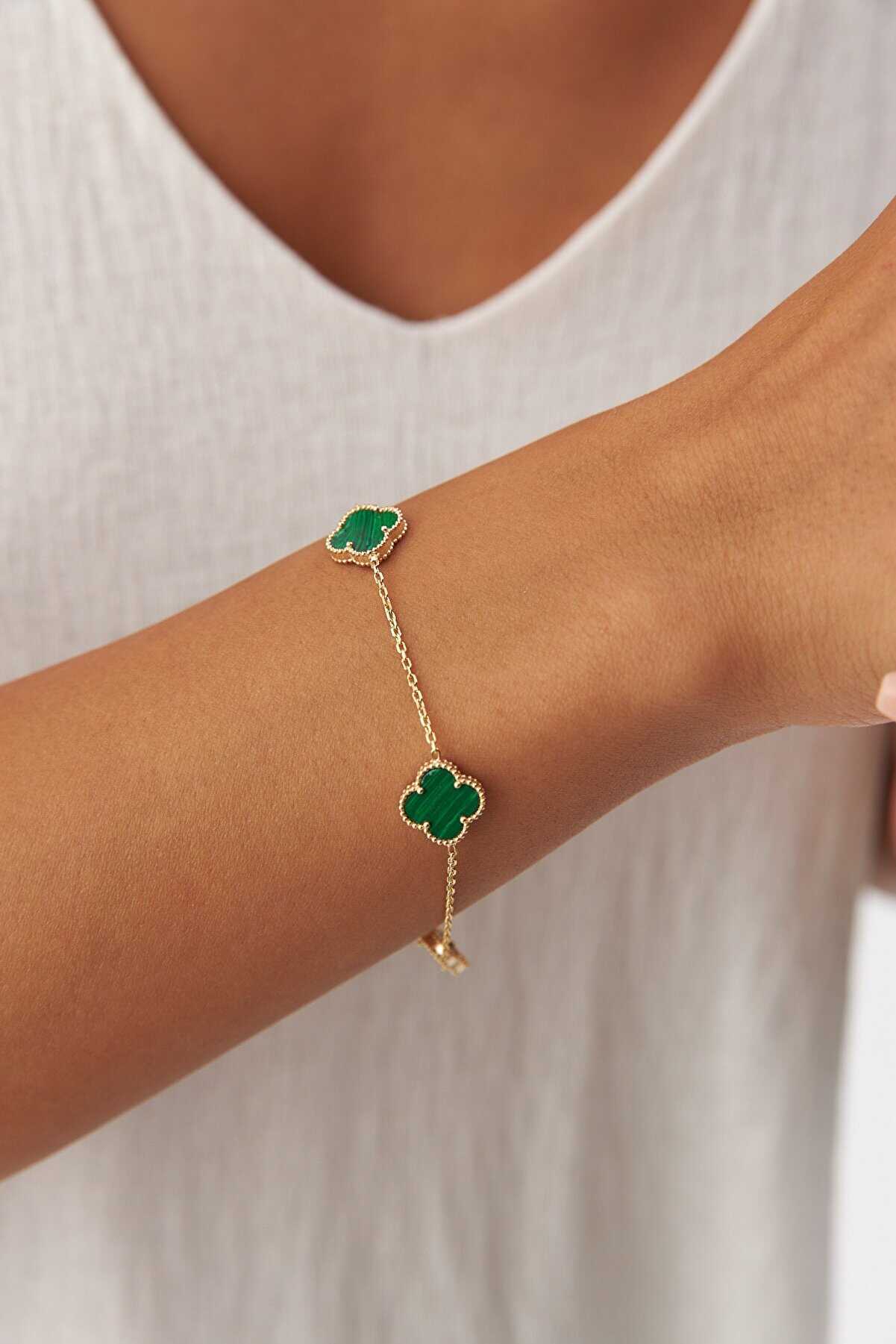 Yeşil Üçlü Yonca Bileklik - Yavuz Kuyumculuk (2)