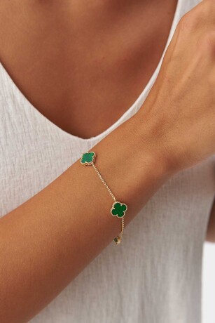 Yeşil Üçlü Yonca Bileklik - 3