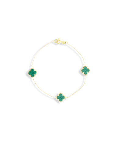 Yeşil Üçlü Yonca Bileklik - 1