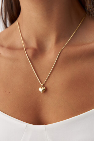 Balık Sırtı Zincir Nostaljik Kalp Kolye - 2