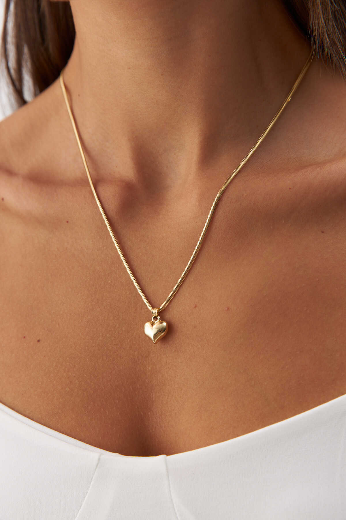 Balık Sırtı Zincir Nostaljik Kalp Kolye - Yavuz Kuyumculuk (3)