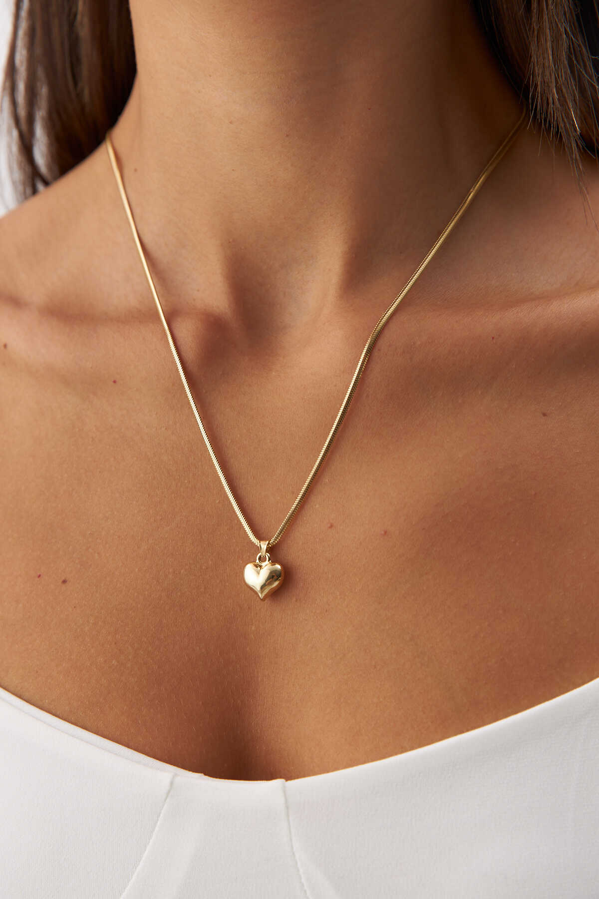 Balık Sırtı Zincir Nostaljik Kalp Kolye - Yavuz Kuyumculuk (4)