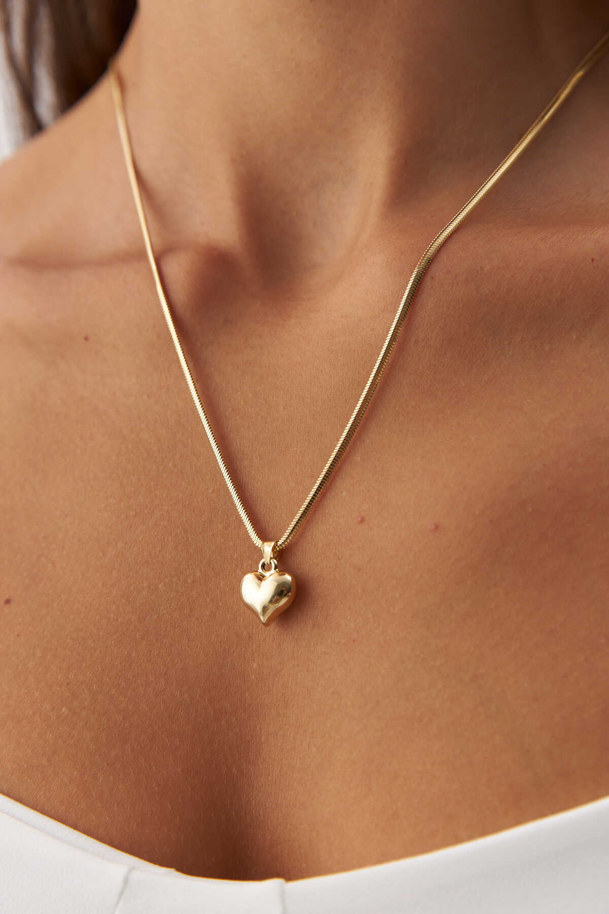 Balık Sırtı Zincir Nostaljik Kalp Kolye - Yavuz Kuyumculuk (1)