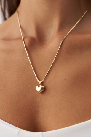 Balık Sırtı Zincir Nostaljik Kalp Kolye - 1