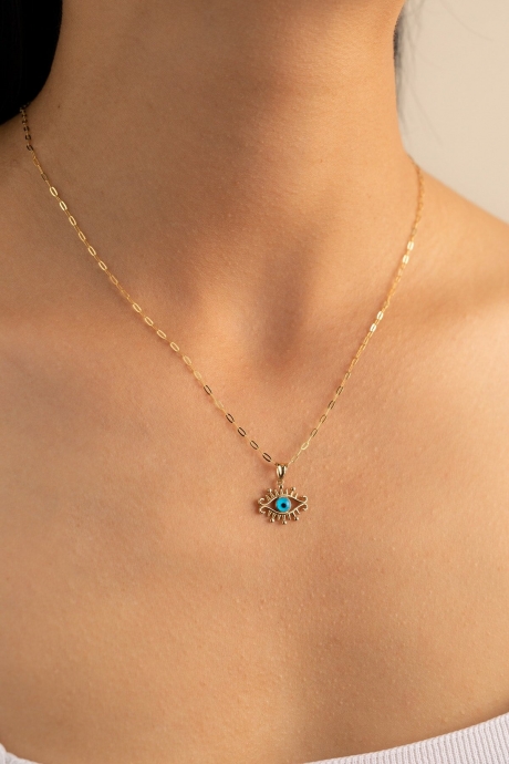 Geniş Forse Göz Kirpik Kolye - Yavuz Kuyumculuk