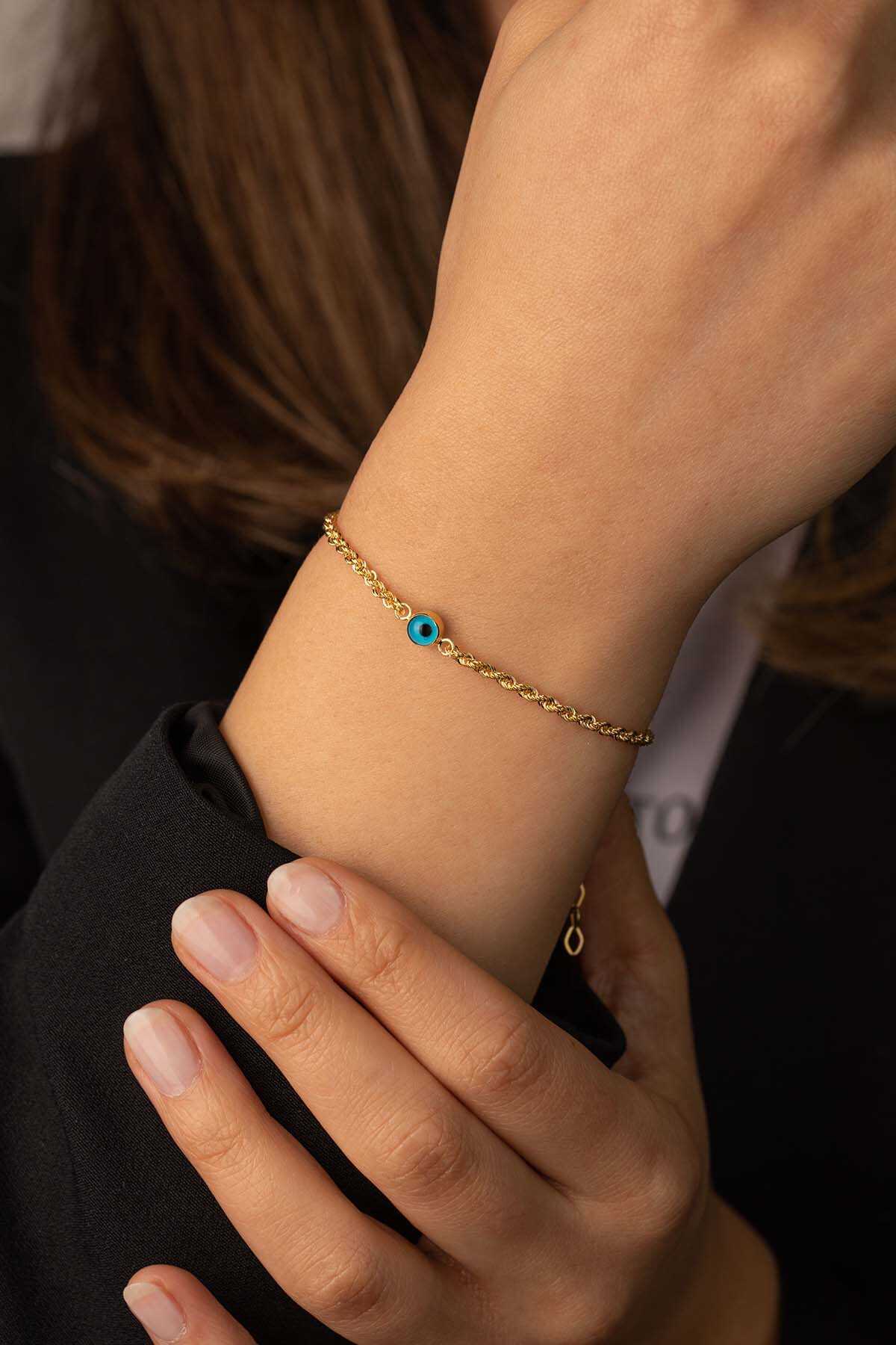 Halat Burgu Bileklik Nazar Boncuklu - Yavuz Kuyumculuk (1)