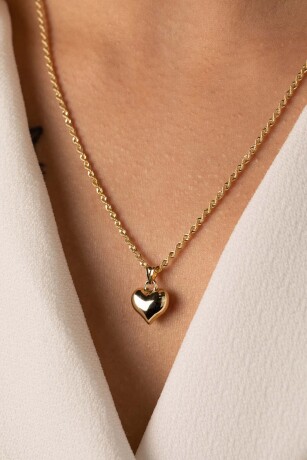 Halat Burgu Zincir Kalp Kolye - 1