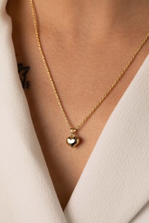 İnce Halat Burgu Zincir Kalp Kolye - 1