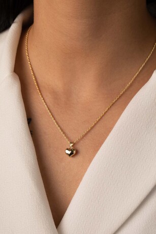 İnce Halat Burgu Zincir Kalp Kolye - 2