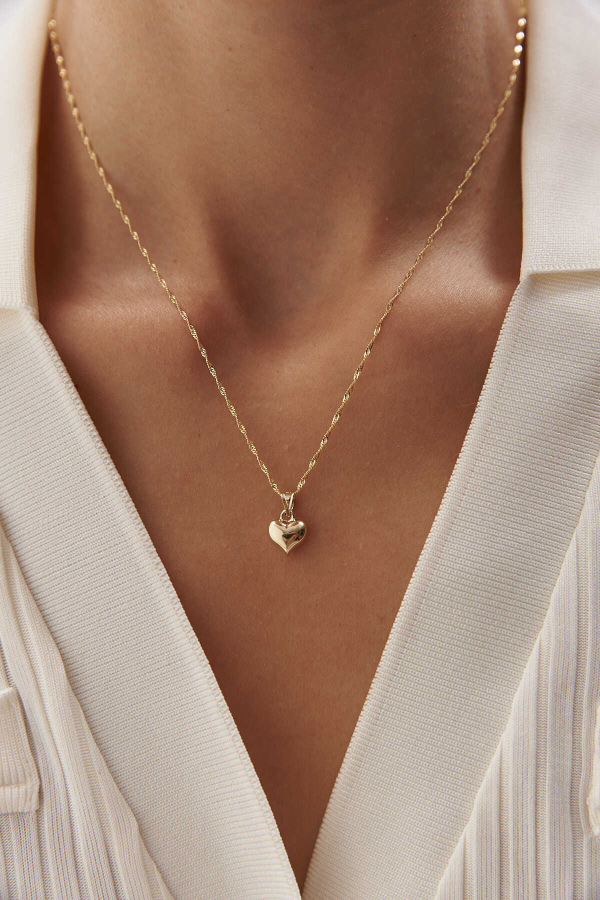 Singapur Zincir Kalp Kolye - Yavuz Kuyumculuk (1)