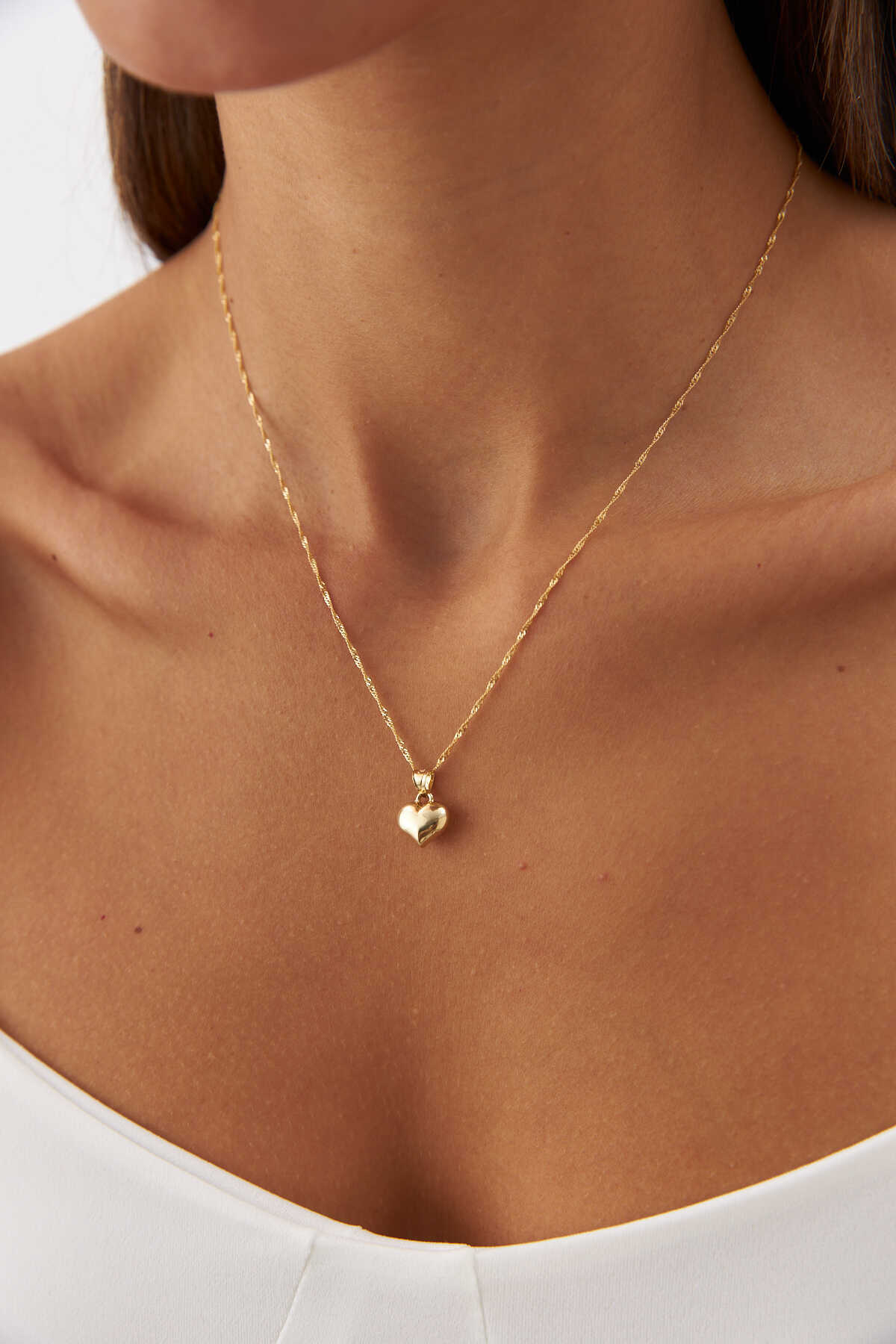 Singapur Zincir Kalp Kolye - Yavuz Kuyumculuk (3)