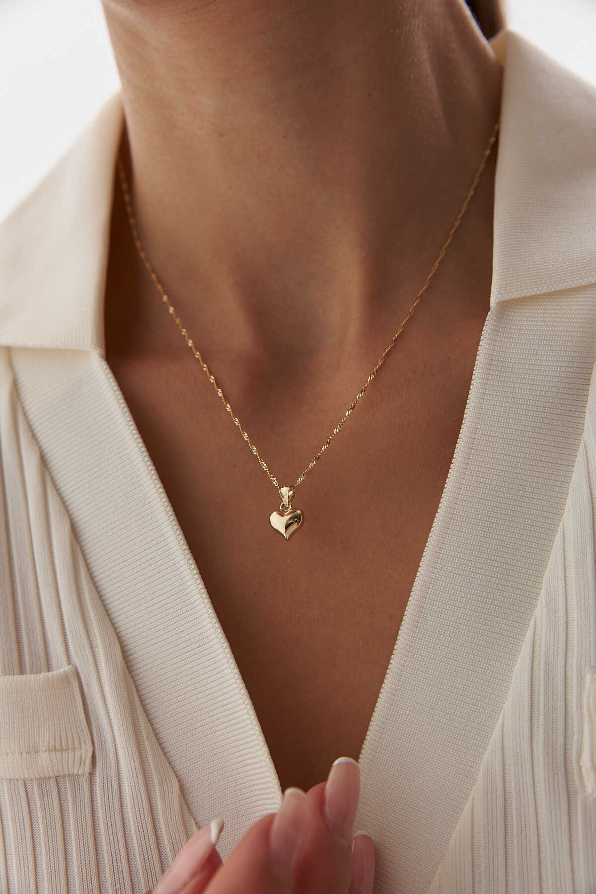 Singapur Zincir Kalp Kolye - Yavuz Kuyumculuk (5)