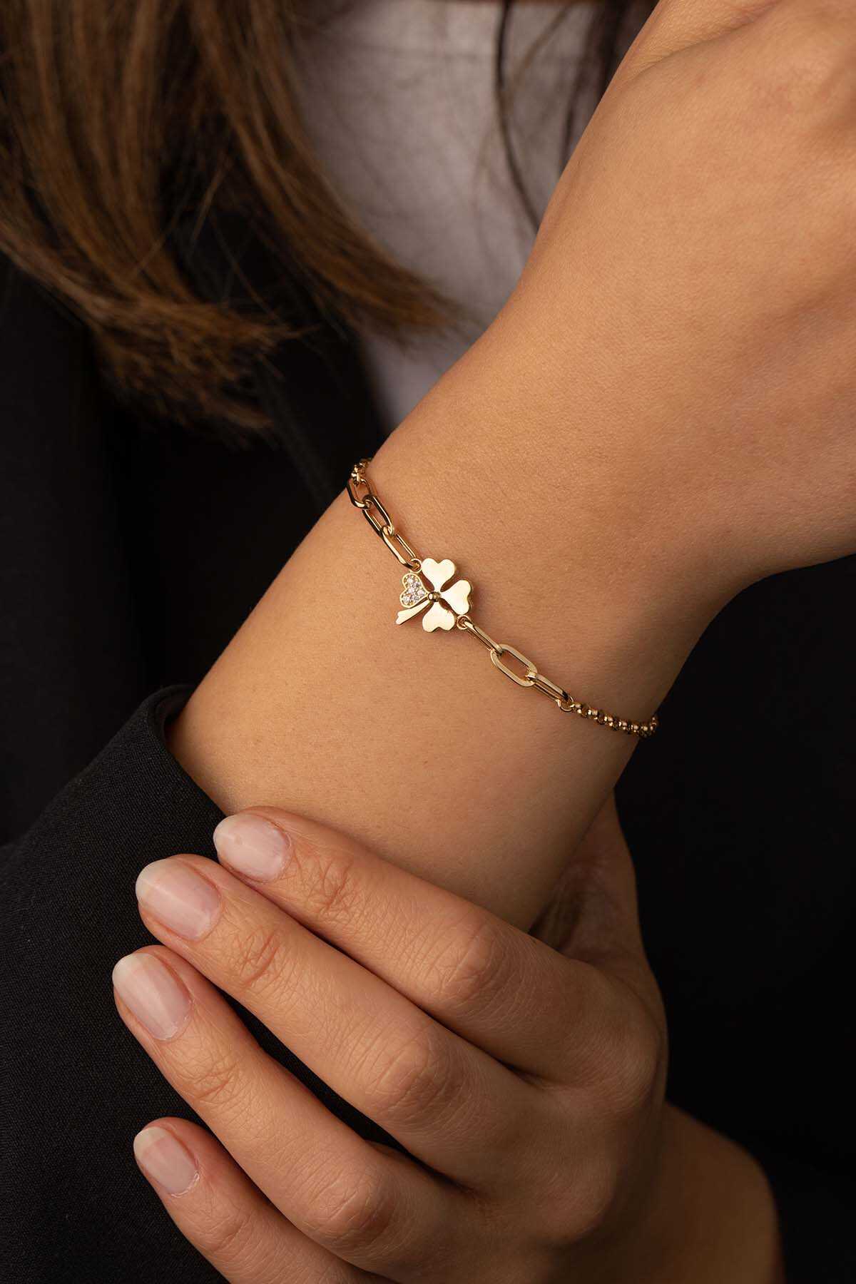 Taşlı Yonca Bileklik - Yavuz Kuyumculuk (5)