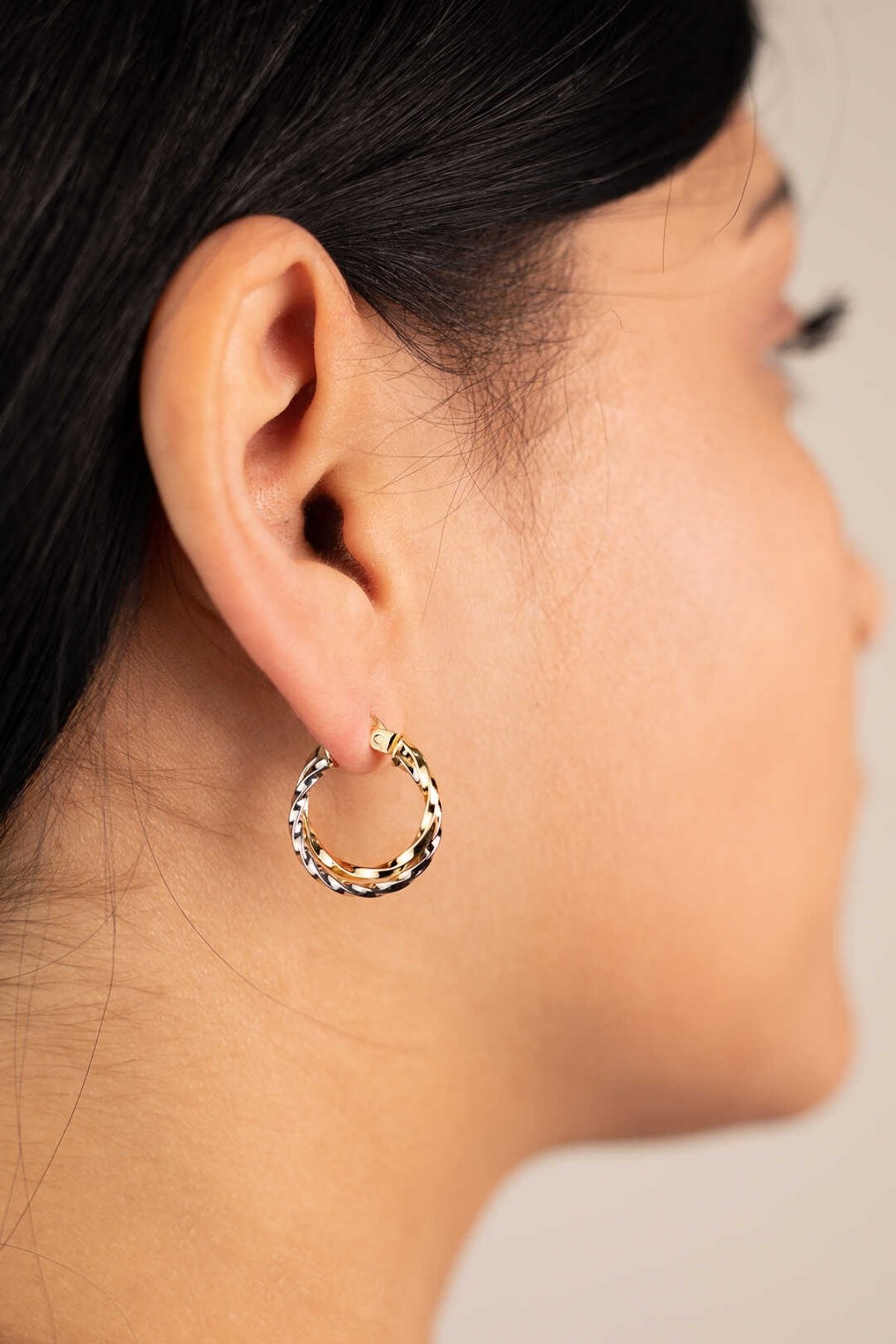 Burgu İkili Halka Küpe Küçük Boy - Yavuz Kuyumculuk (1)