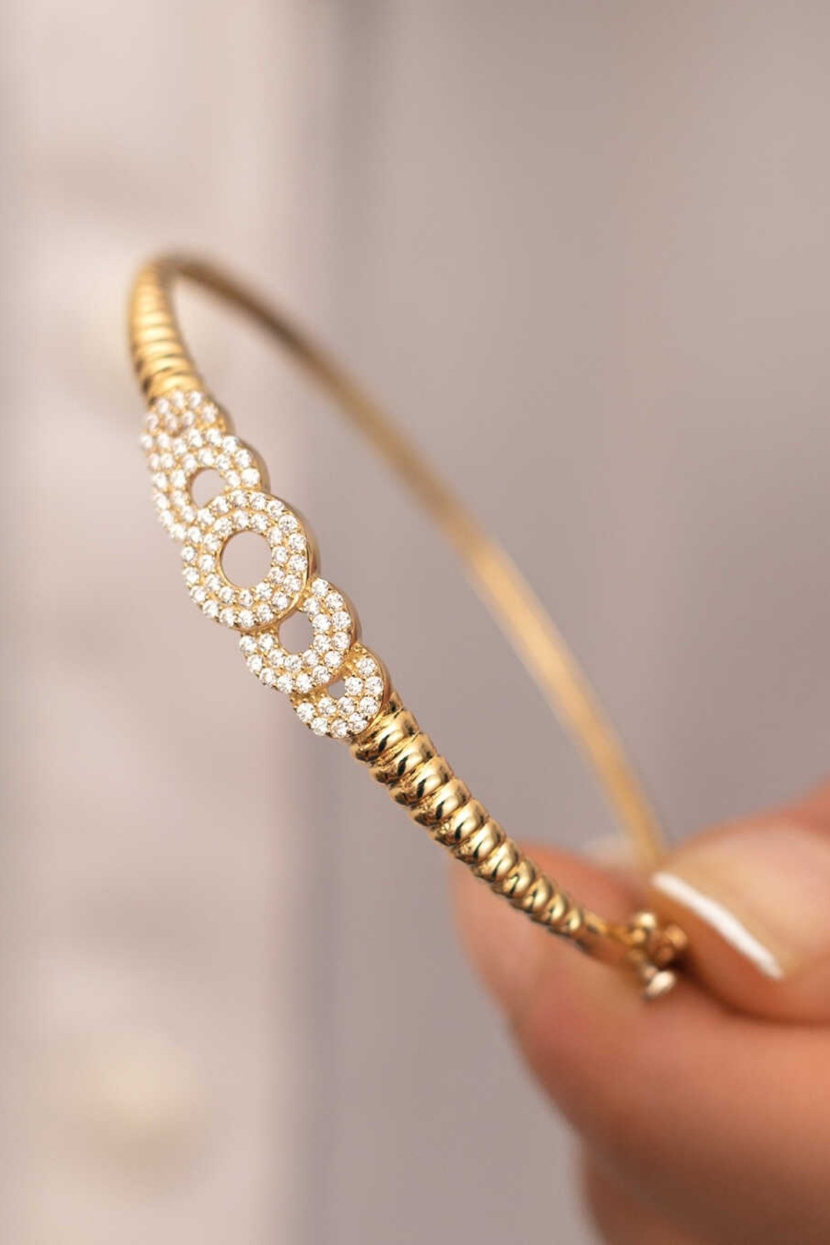 Burgu Taş Detaylı Kelepçe - Yavuz Kuyumculuk (3)